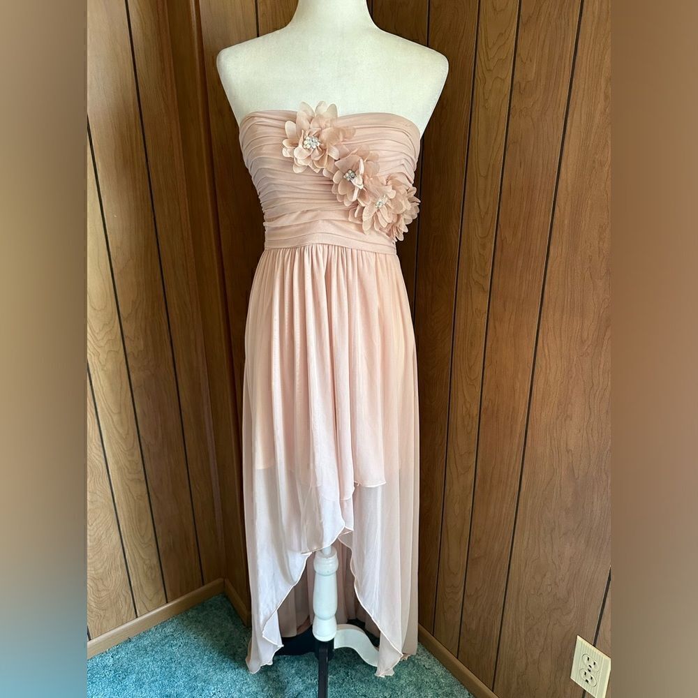 CITY STUDIOS Juniors' High Low Peach Dress